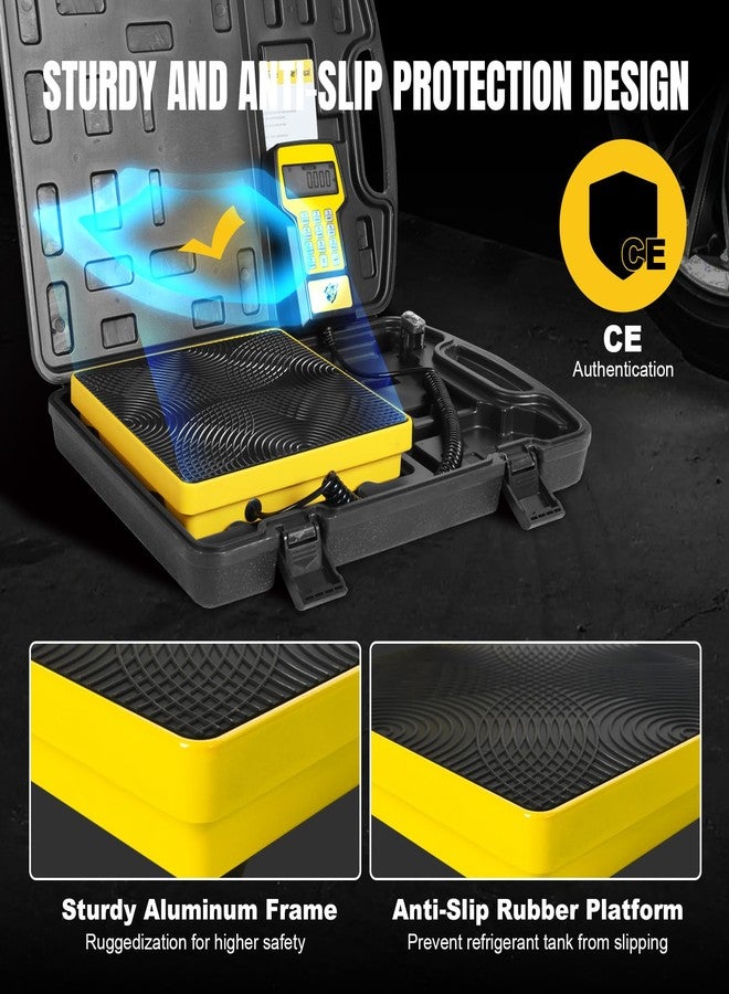 يلو جاكيت ميزان تبريد مُطوّر بسعة 220 رطلاً، عالي الدقة وقابل للبرمجة، ميزان إلكتروني لشحن غاز التبريد لأنظمة التكييف والتهوية، ميزان فريون مع حقيبة محمولة لجميع خزانات استعادة غاز التبريد - Image 5